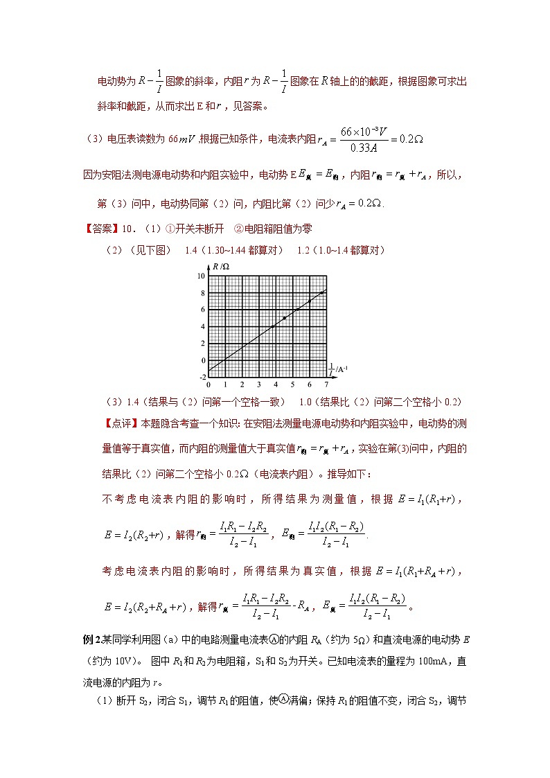 高中物理高考 第1讲 安阻法—2021年高考物理实验方法大全（解析版）第3页