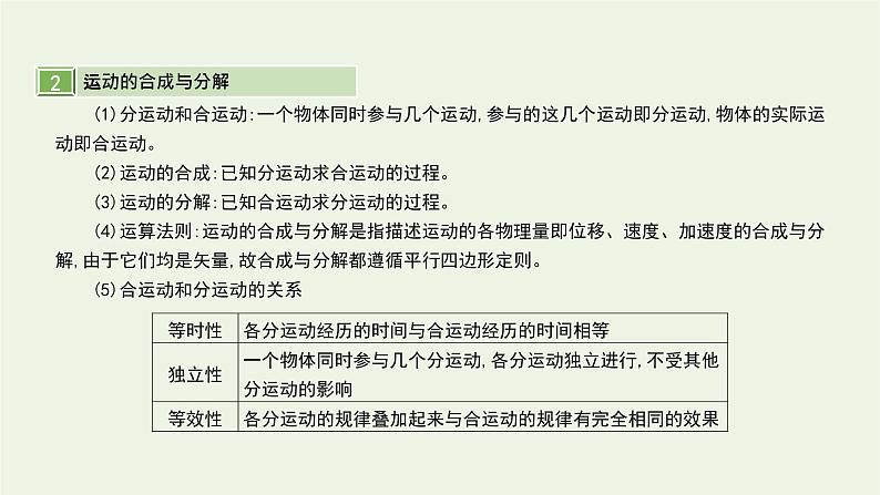 高中物理高考 2020年高考物理一轮复习第四单元曲线运动第1讲曲线运动运动的合成与分解课件新人教版06