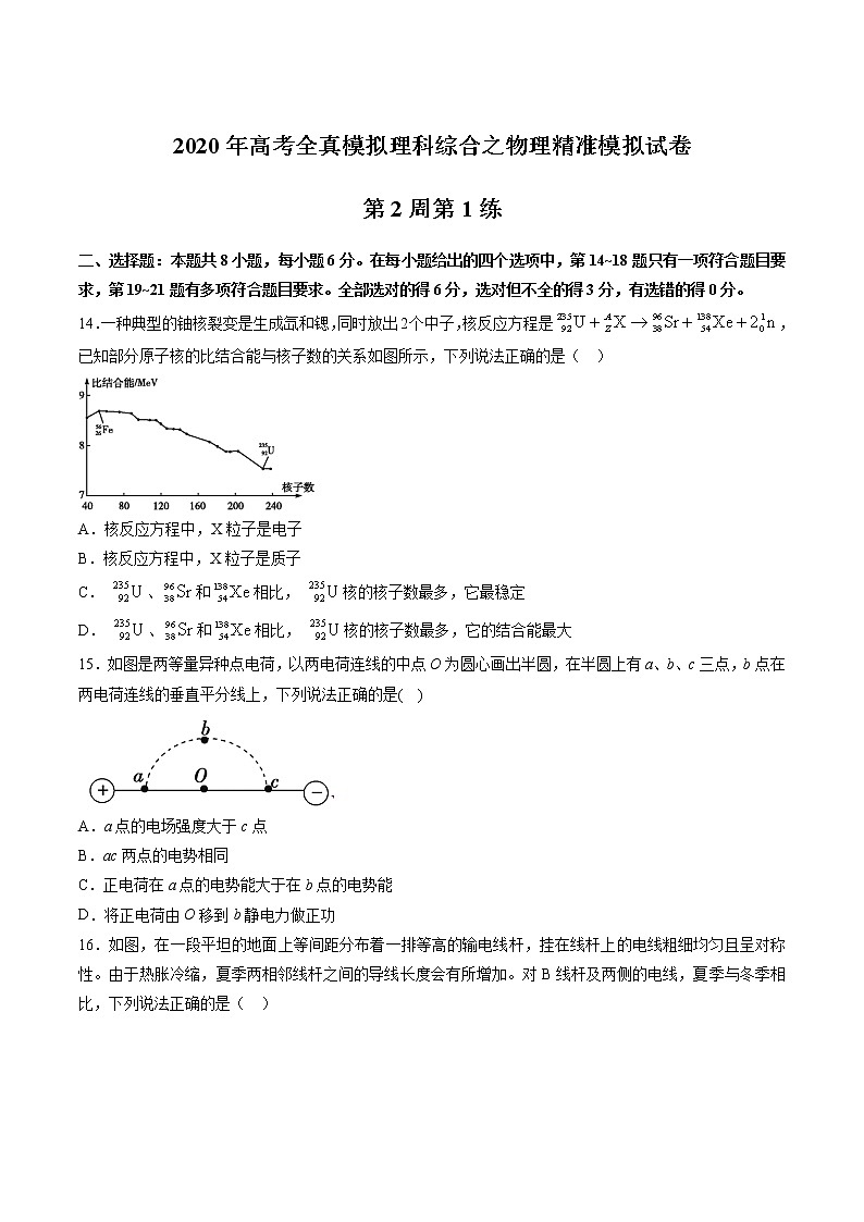 高中物理高考 第02周 第1练（原卷版）第1页