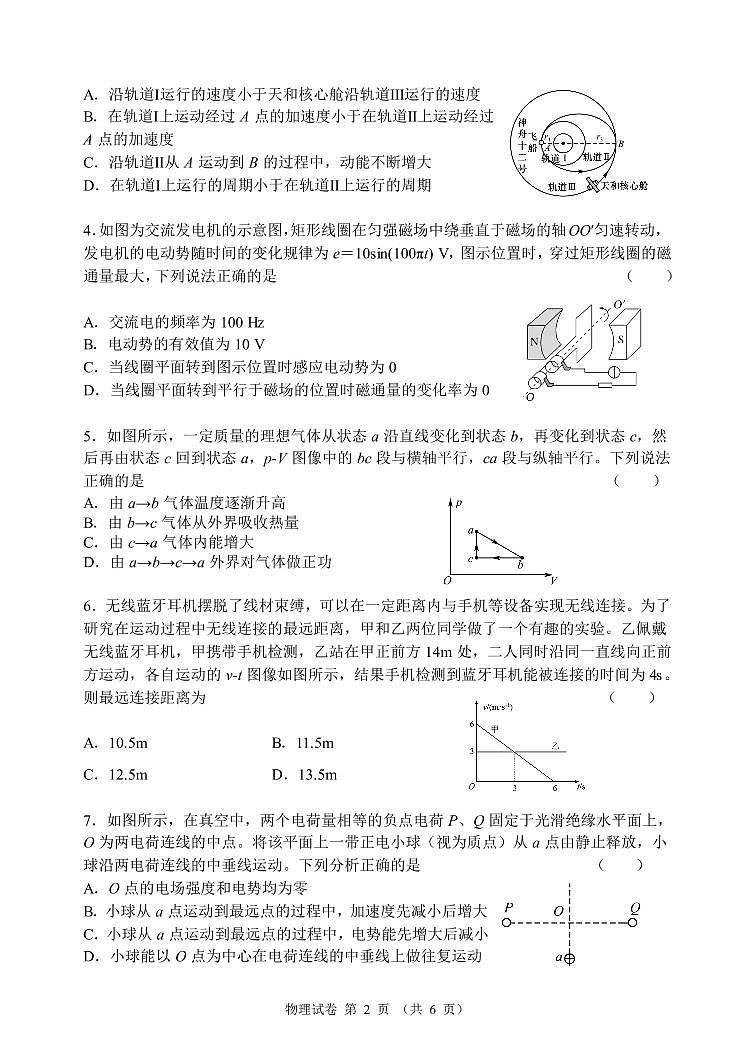 辽宁省大连市2022-2023学年高三上学期12月期末双基测试+物理+PDF版无答案第2页