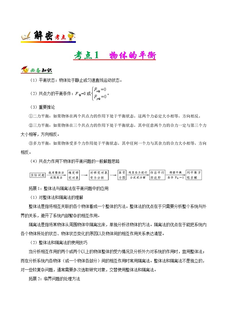 高中物理高考 解密02 相互作用（原卷版）-备战2021年高考物理高频考点解密第2页
