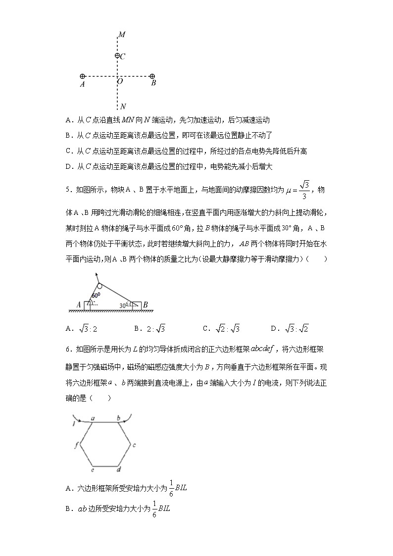 高中物理高考 卷2-2021年决胜高考物理模考冲刺卷（新高考湖南专用）（原卷版）02