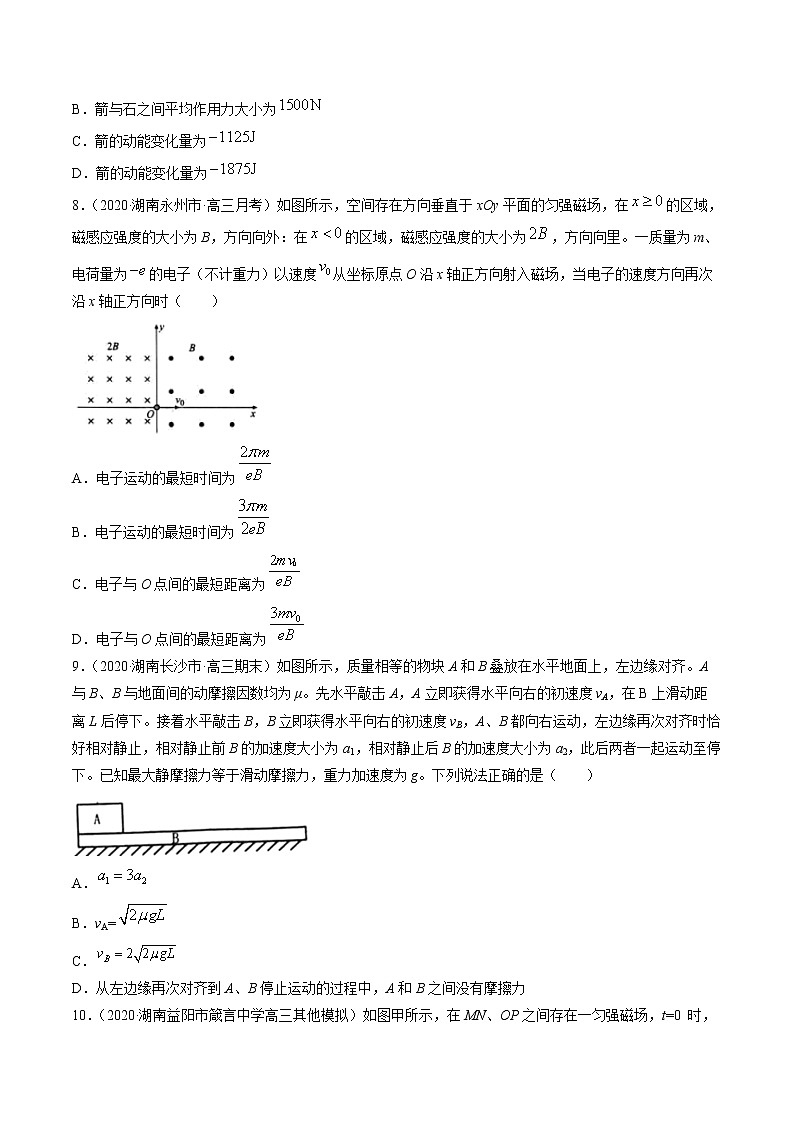 高中物理高考 卷2-备战2021年高考物理【名校地市好题必刷】全真模拟卷（湖南专用）·2月卷（原卷版）第3页