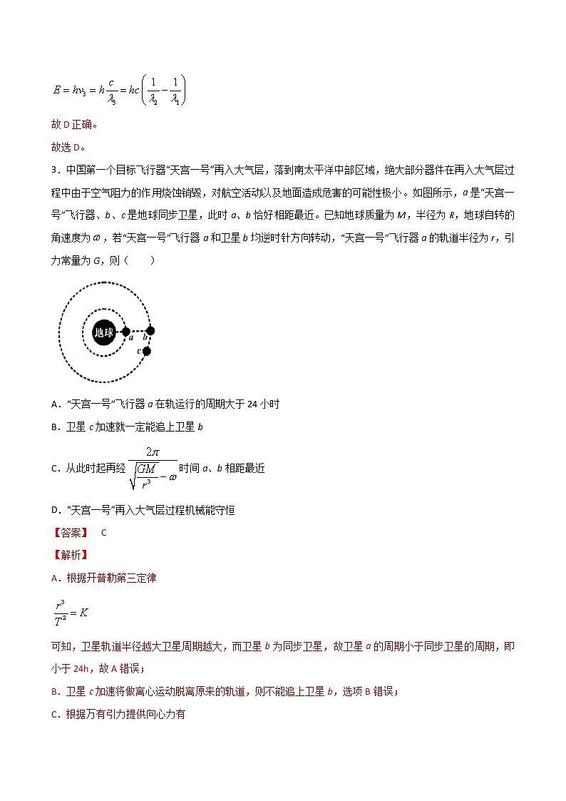 高中物理高考 卷2-备战2021年高考物理【名校地市好题必刷】全真模拟卷（湖南专用）·3月卷（解析版）第3页