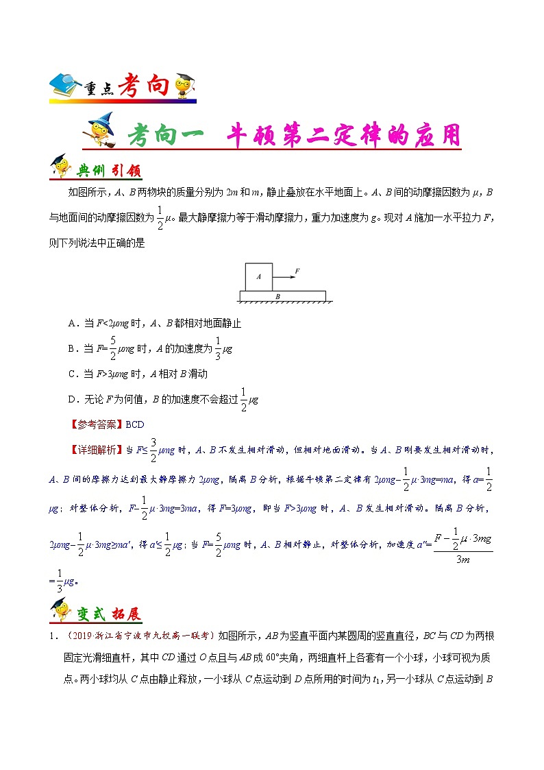 高中物理高考 考点11 牛顿第二定律-备战2022年高考物理考点一遍过第2页