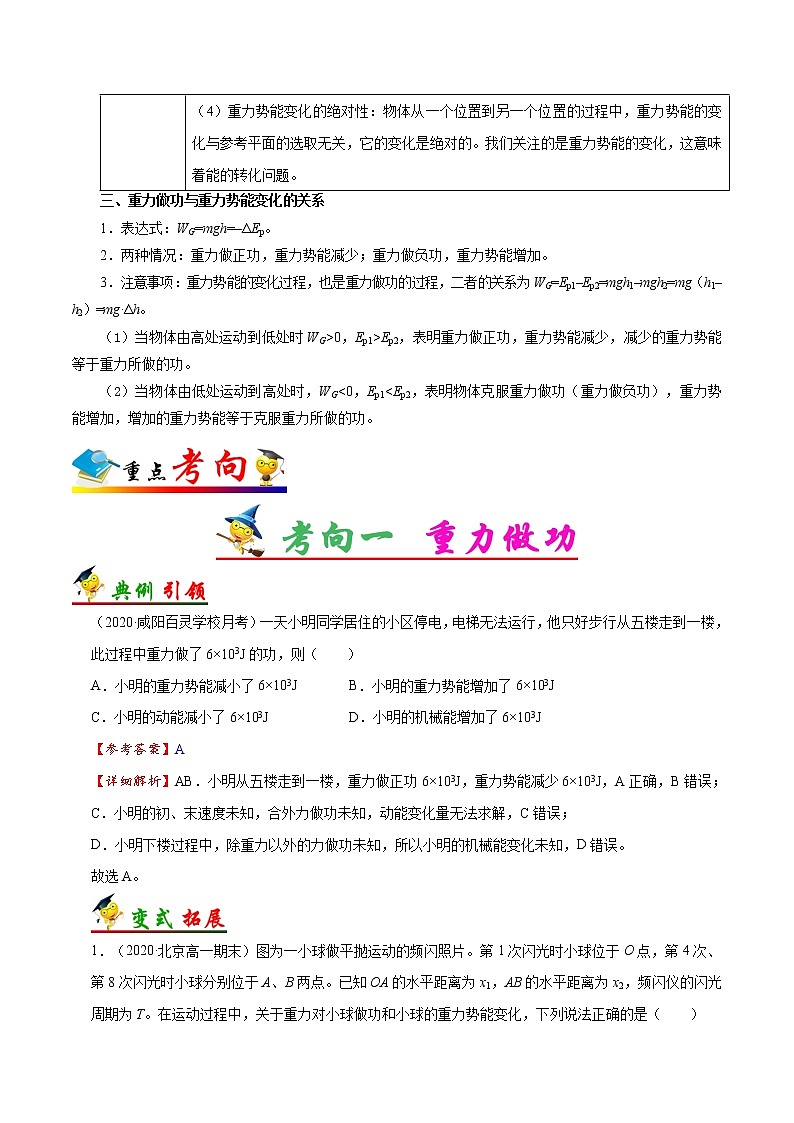 高中物理高考 考点24 重力做功与重力势能——备战2021年高考物理考点一遍过第2页