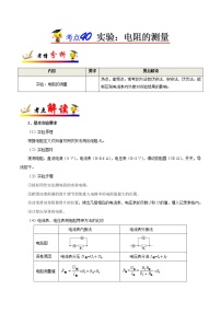 高中物理高考 考点40 实验 电阻的测量-备战2022年高考物理考点一遍过