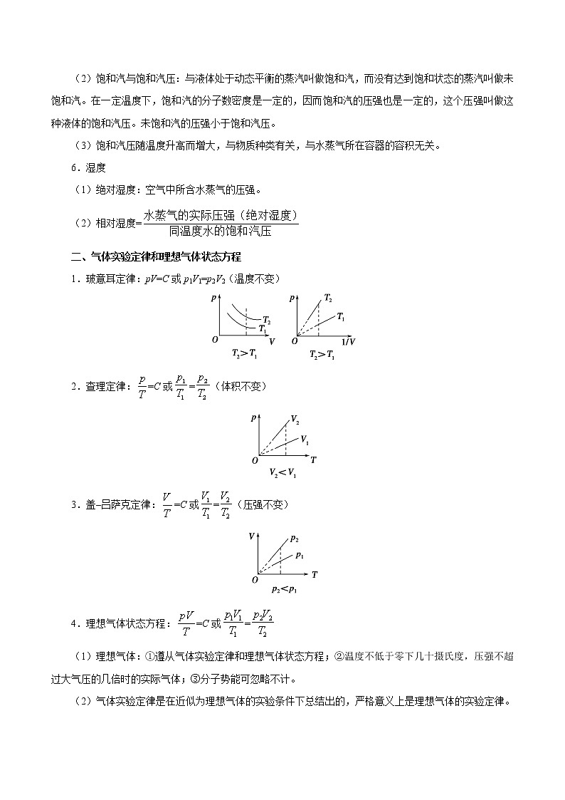 高中物理高考 考点61 固体、液体和气体——备战2021年高考物理考点一遍过 试卷02