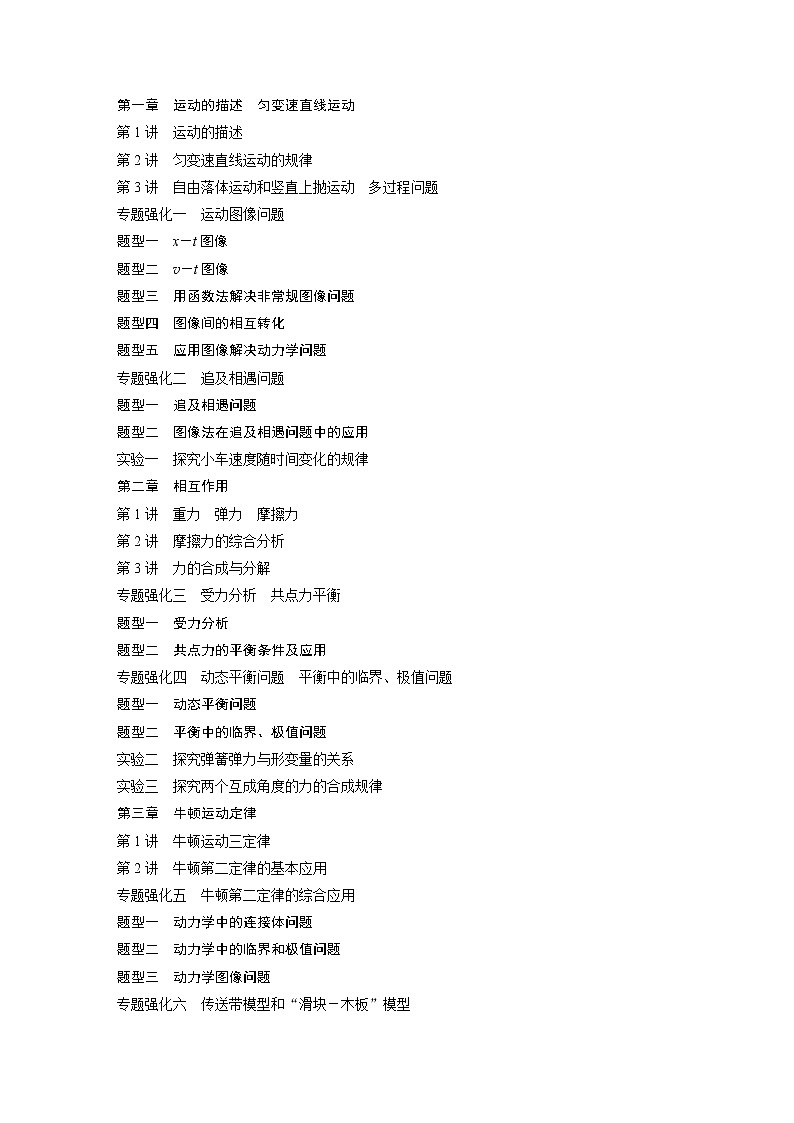 高中物理高考 目录清单第1页