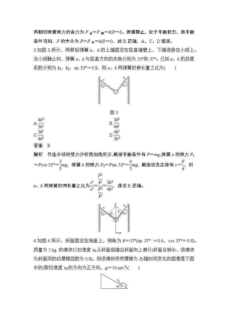 高中物理高考 热点强化练2 力与物体的平衡02