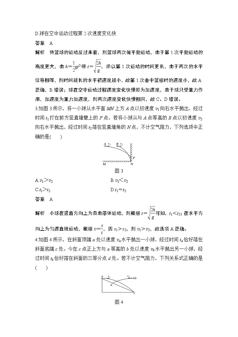 高中物理高考 热点强化练4 平抛运动规律的综合分析02