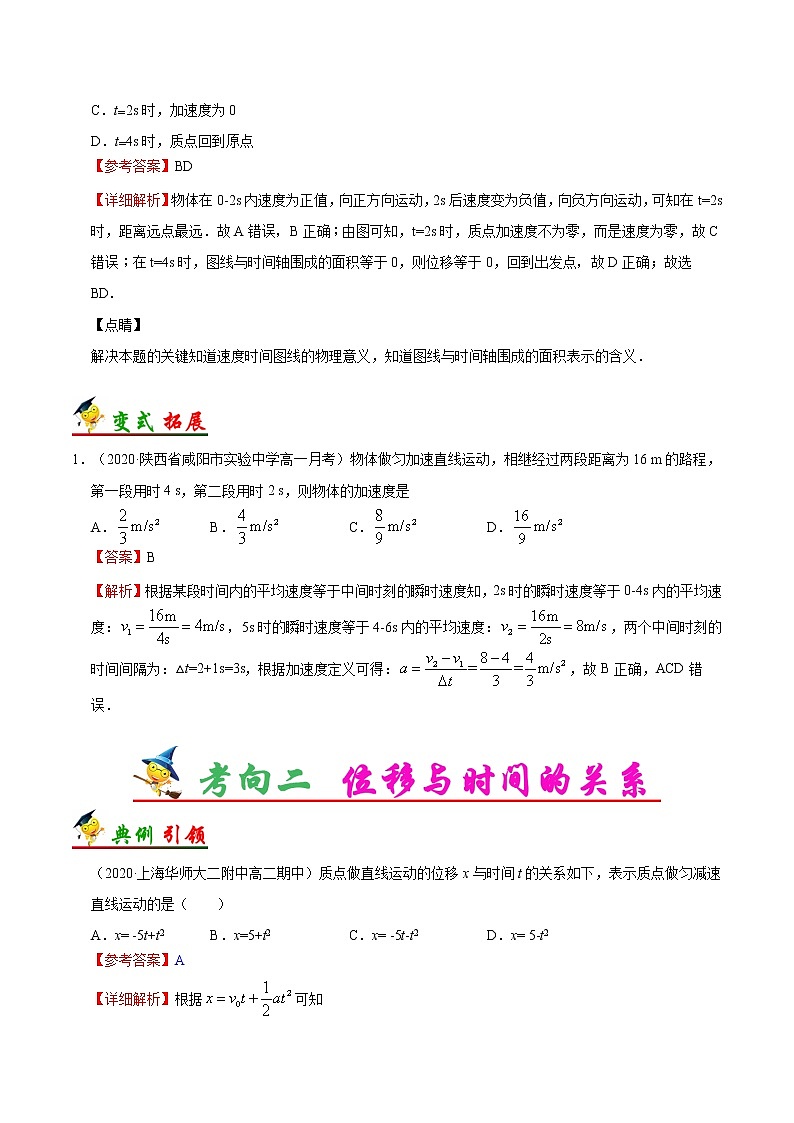 高中物理高考 考点02 匀变速直线运动的规律——备战2021年高考一轮复习物理考点一遍过第2页