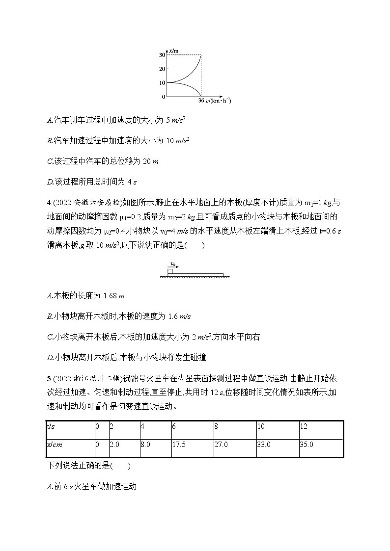 2023届高考物理二轮复习专题2力与直线运动作业含答案第2页