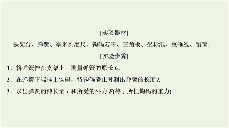 高中物理高考 新课标2020年高考物理一轮总复习实验二探究弹力和弹簧伸长量的关系课件05