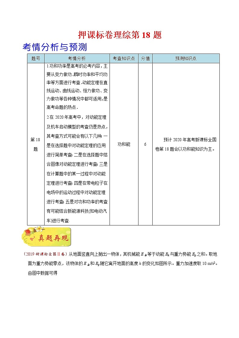 高中物理高考 押课标卷物理第18题（解析版）-备战2020年高考物理临考题号押题01