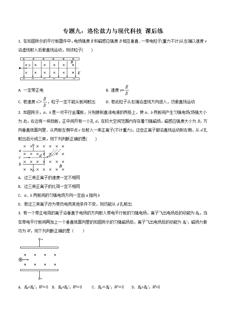 专题九：洛伦兹力与现代科技 课后练01