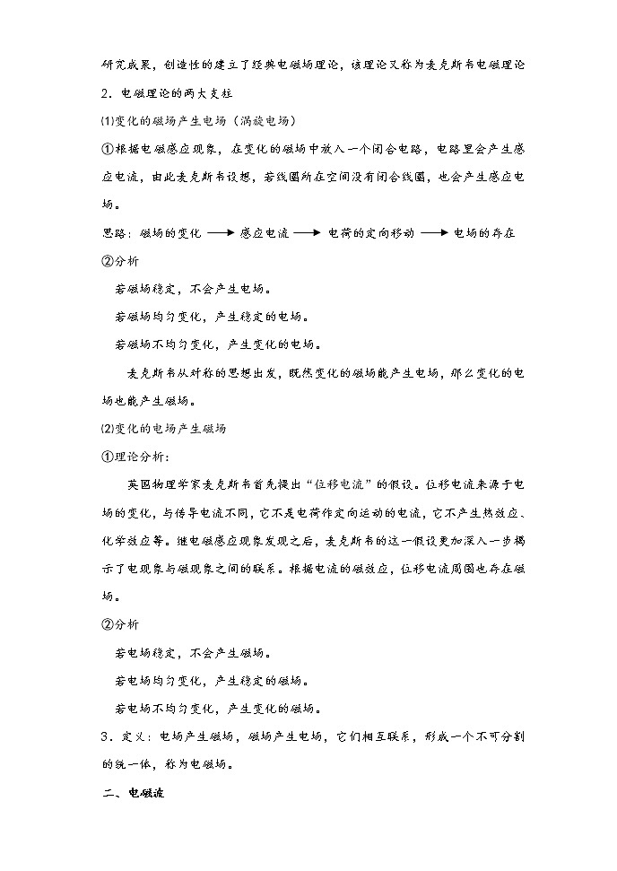人教版（2019）物理 必修第三册 13.4 电磁波的发现及应用 教案第2页