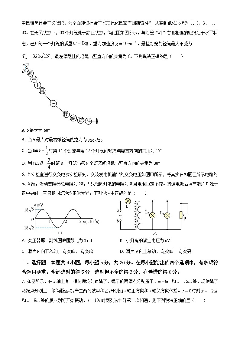 2023精品解析：永州高三第二次适应性考试（二模）物理试题03
