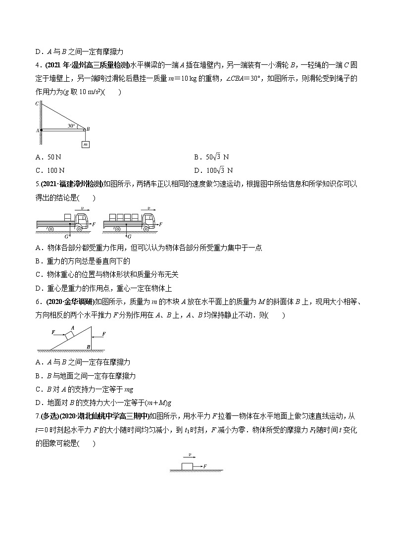 高中物理高考 专题2 1 三大性质力的理解及运算及实验【练】原卷版02