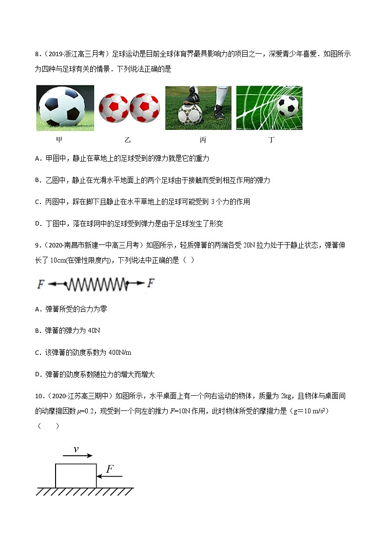 高中物理高考 专题03 重力 弹力 摩擦力（练习）（教师版）第3页