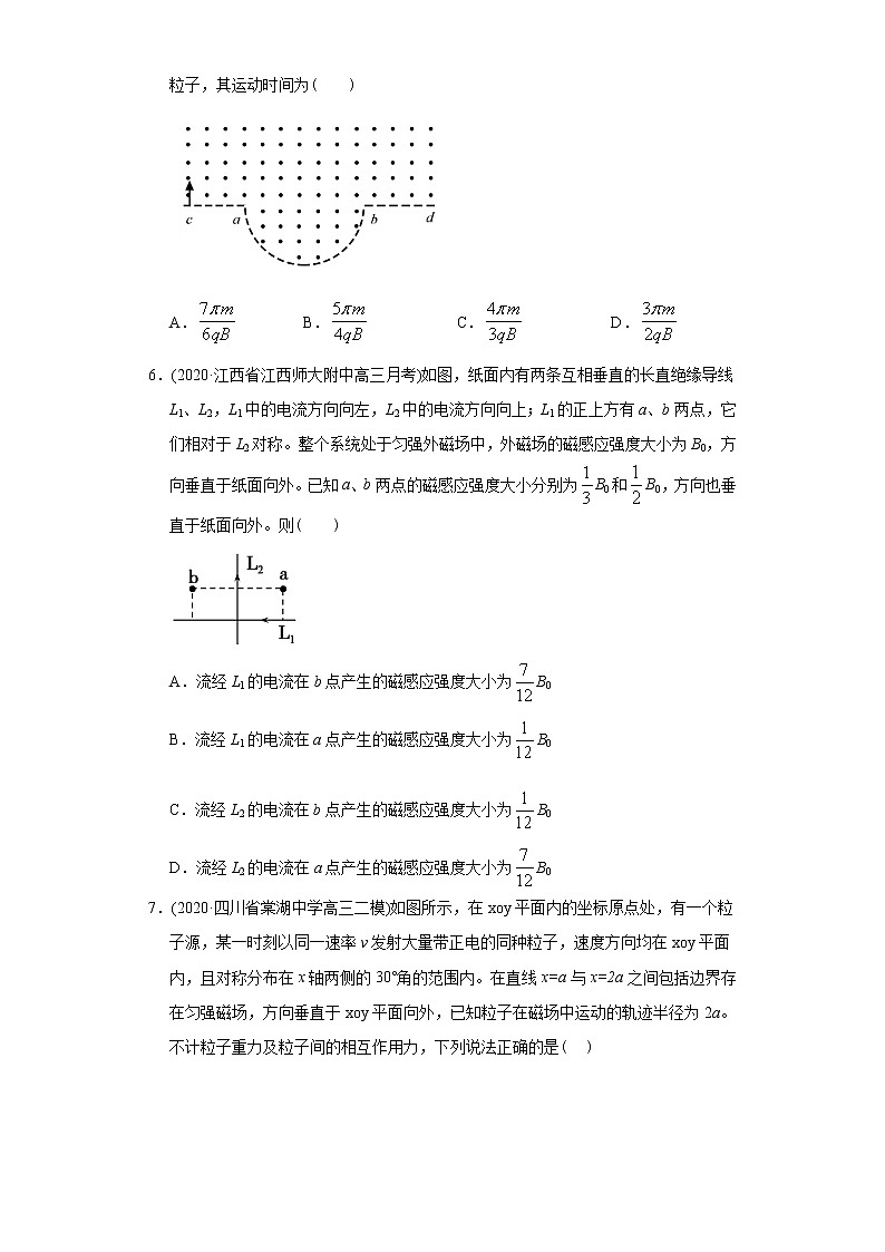 高中物理高考 专题11 磁场-2020年高考真题和模拟题物理分类训练（学生版）03