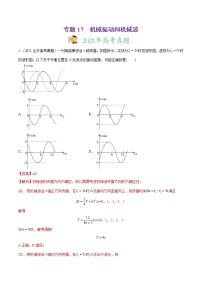 高中物理高考 专题17 机械振动和机械波-2021年高考物理真题与模拟题分类训练（教师版含解析）(1)