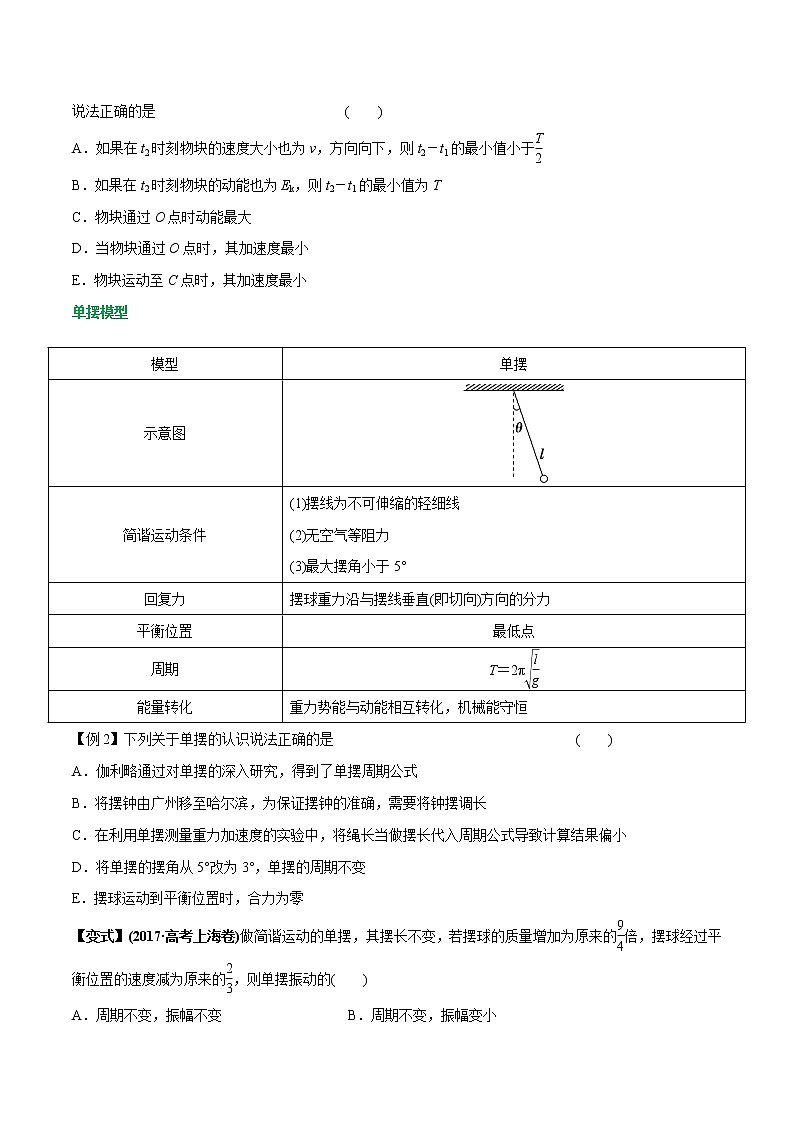 高中物理高考 专题36 机械振动及其规律（原卷版）第3页