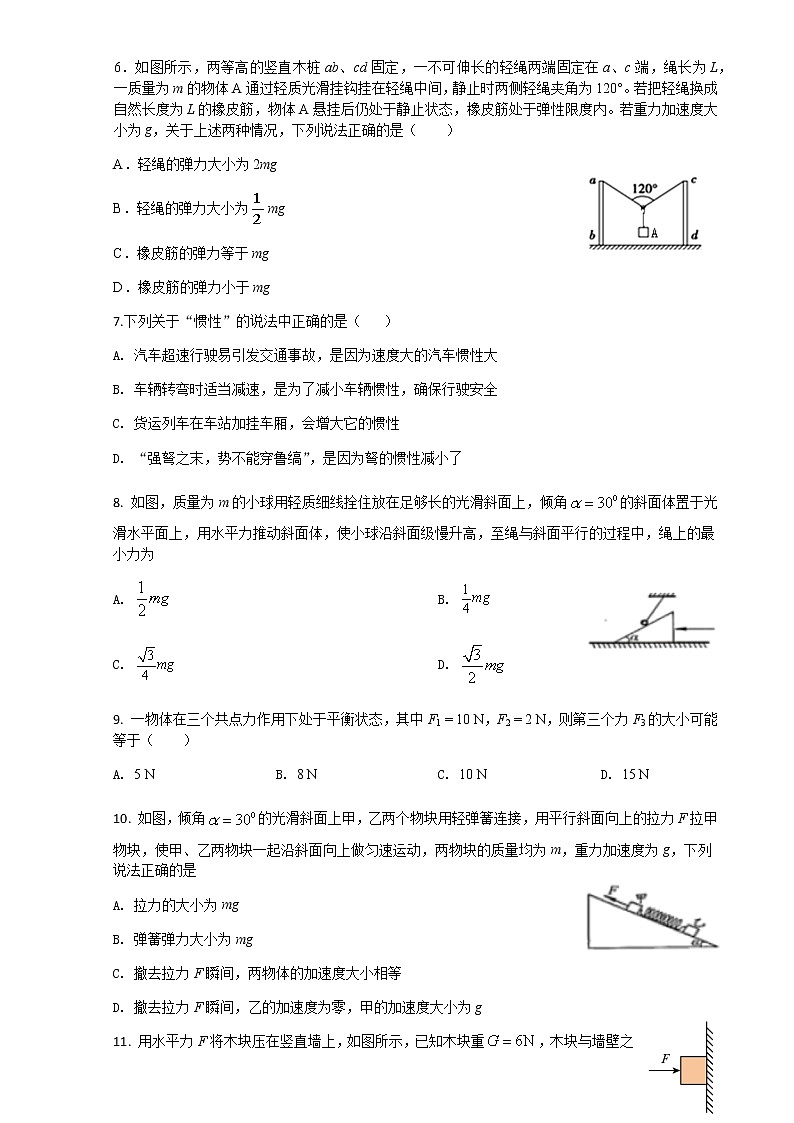 2022-2023学年甘肃省天水市武山县高一上学期1月期末考试 物理试题（含答案）第2页