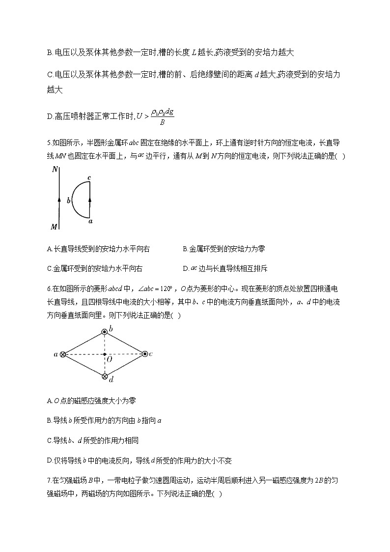 2023届二轮复习 专题四 安培力与洛伦兹力 专项练（含解析）第3页