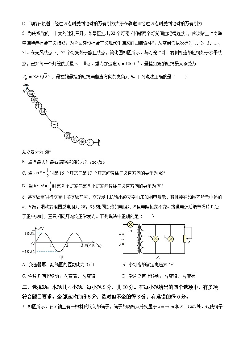 湖南省永州市2022-2023学年高三第二次适应性考试（二模）物理试题  Word版无答案第3页