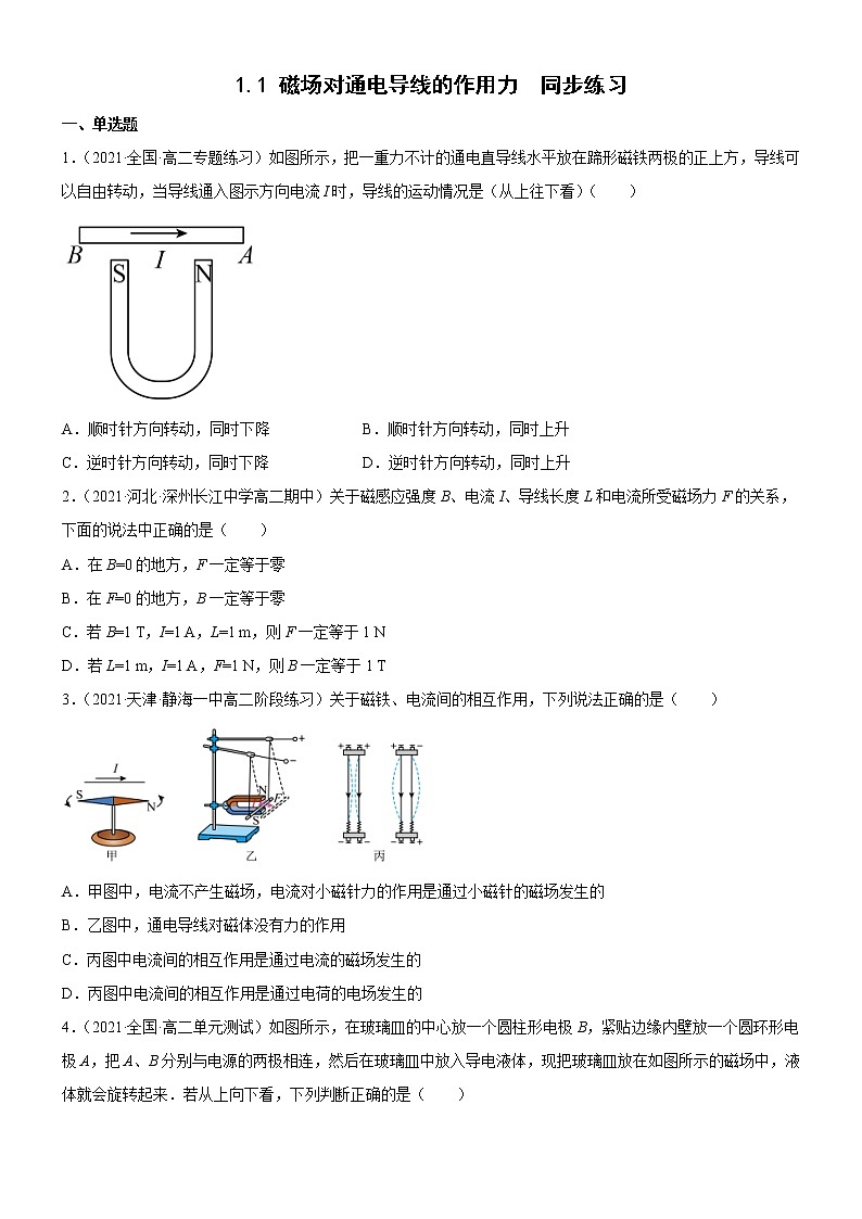 1.1磁场对通电导线的作用力（原卷版+解析版）01