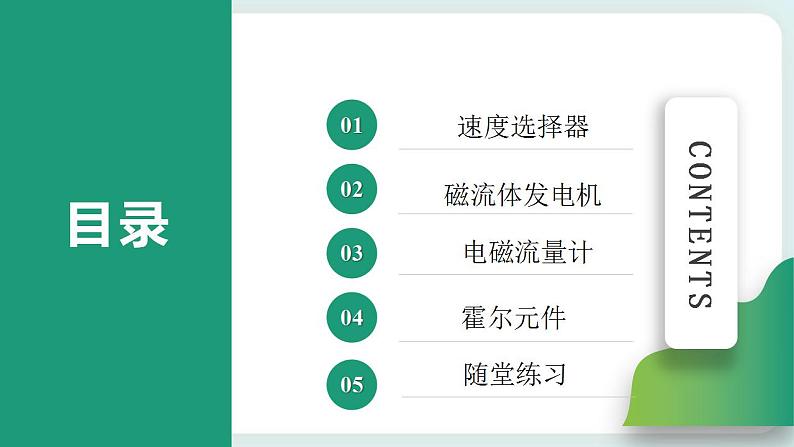 专题  带电粒子在叠加场中应用实例(速度选择器、磁流体发电机、电磁流量计、霍尔元件)(课件)02