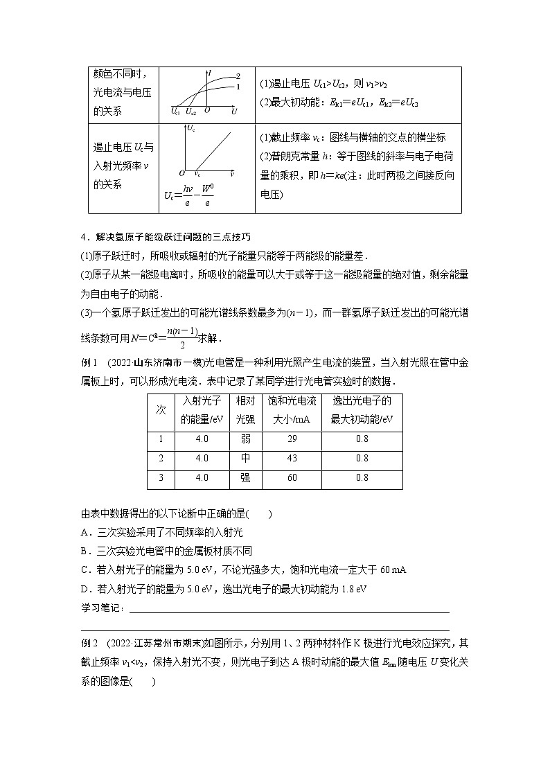 2023版高考物理步步高大二轮复习讲义第一篇 专题六 第15讲　近代物理【学生版】02