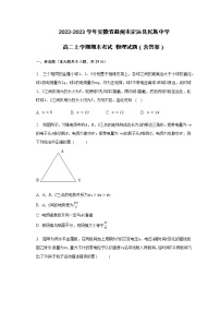 2022-2023学年安徽省滁州市定远县民族中学高二上学期期末考试 物理试题（含答案）