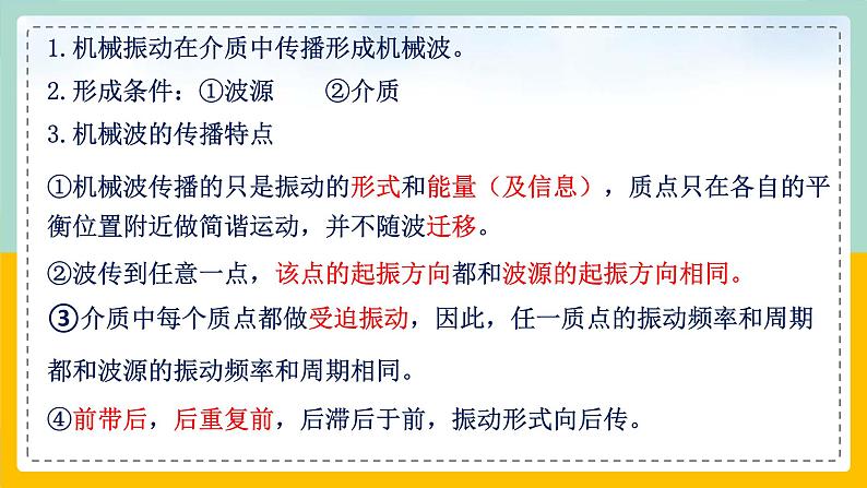 【人教版】物理选择性必修一  3.1波的形成  课件07