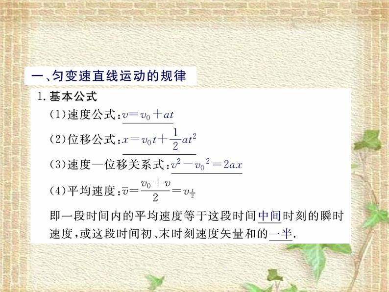 2022-2023年人教版(2019)新教材高中物理必修1 第2章匀变速直线运动的研究章末综合(1)课件第2页