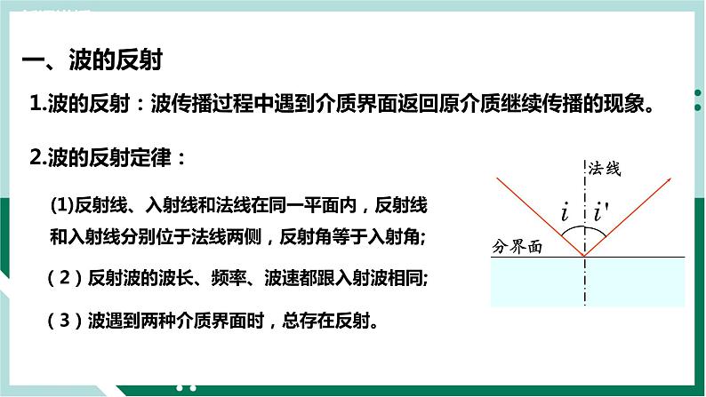 3.3波的反射、折射和衍射（精品课件+分层作业）高二物理同步备列（人教版2019选择性必修第一册）07