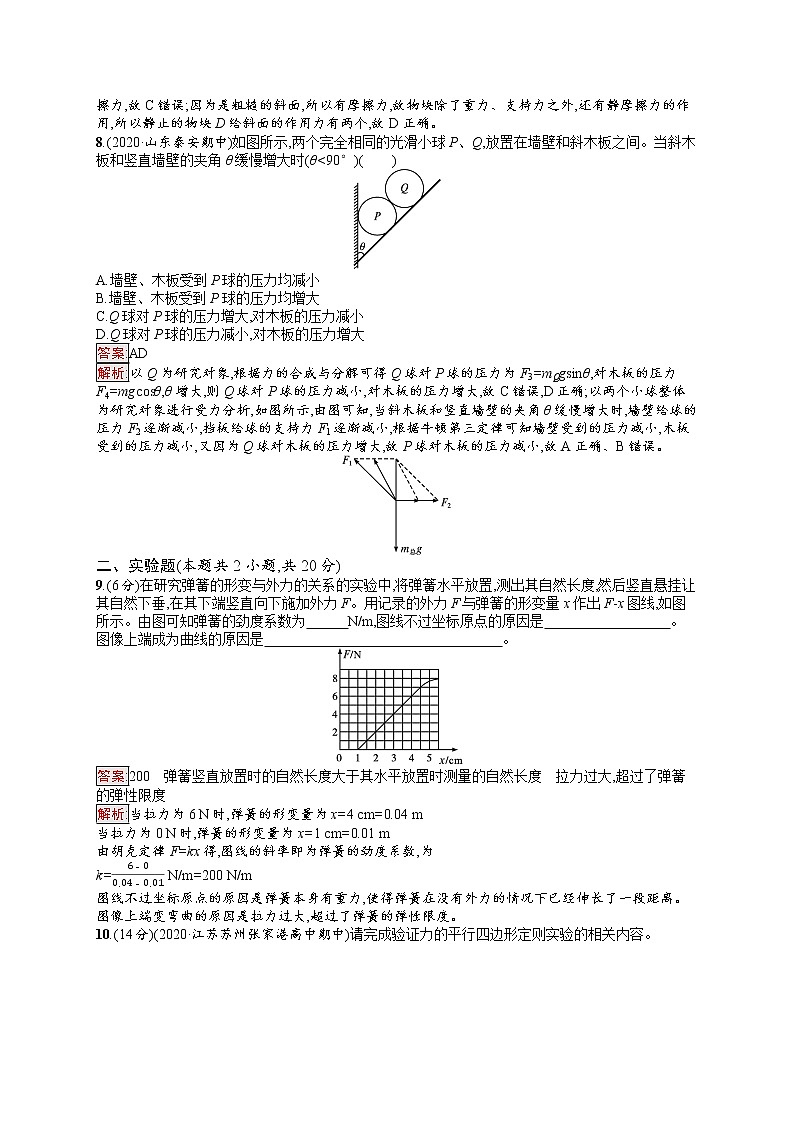 新教材教科版高中物理必修第一册第3章相互作用单元测评（A）同步练习（Word版附解析）03