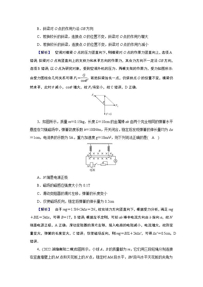 2023届二轮复习通用版 专题1 第1讲 力与物体的平衡 作业第2页