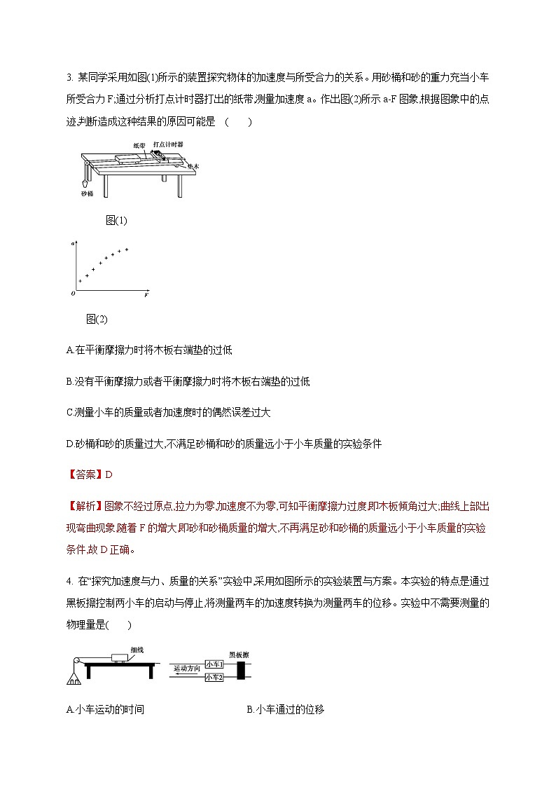 4.2 实验 探究加速度与力、质量的关系—（原卷+解析）【新教材】人教版（2019）高中物理必修第一册02