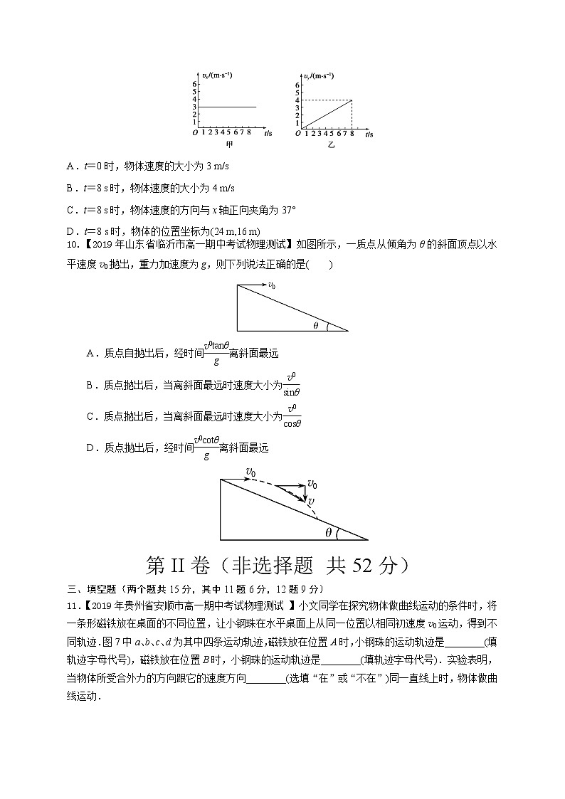 第五章  抛体运动（基础过关）-2020-2021学年高一物理章末培优与单元双优测评卷（新教材人教版必修第二册）03