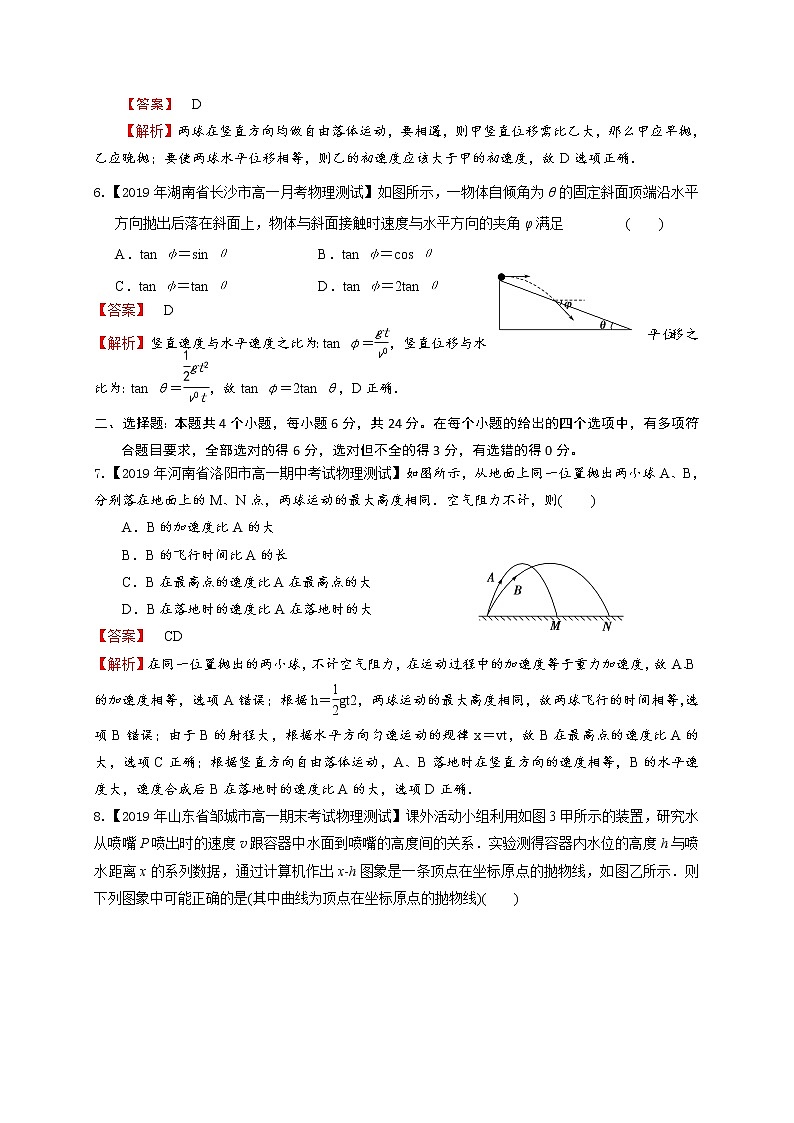 第五章  抛体运动（能力提升）-2020-2021学年高一物理章末培优与单元双优测评卷（新教材人教版必修第二册）03