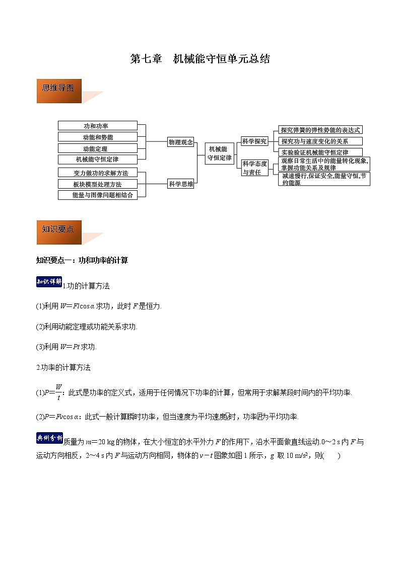 第七章机械能守恒定律（单元总结）（解析版）第1页