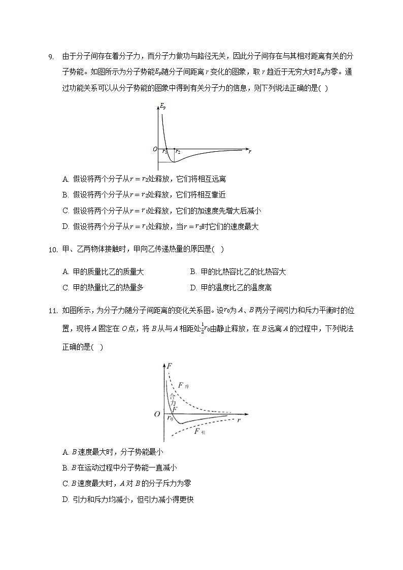 1.4 分子动能和分子势能  练习—2020-2021学年【新教材】人教版（2019）高中物理选择性必修三第3页