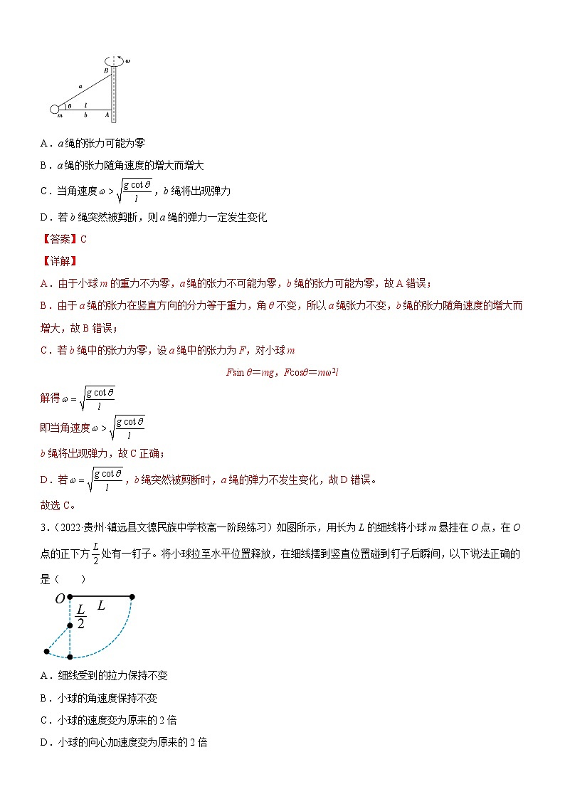 专题  水平面和竖直面内圆周运动的临界问题(解析版)第2页