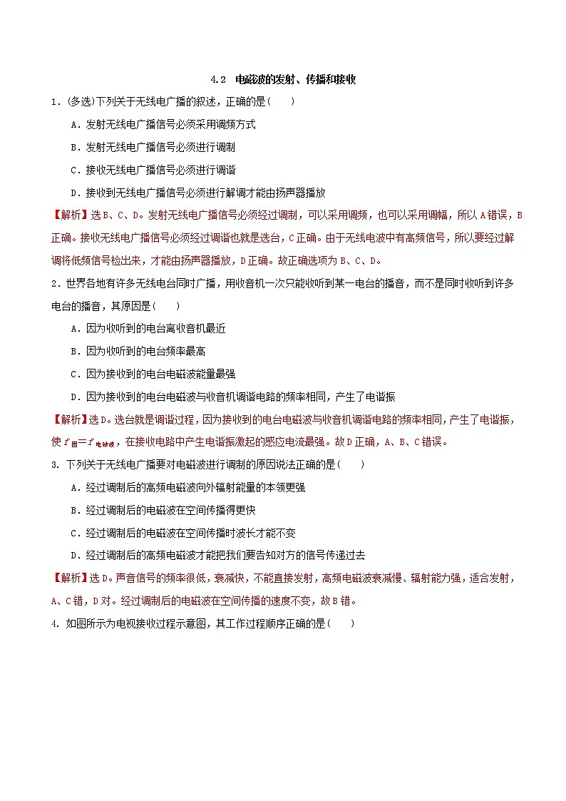 4.2电磁波的发射、传播和接收精编高二物理同步备课系列（精编课件+同步练习）（鲁科版2019选择性必修第二册）01
