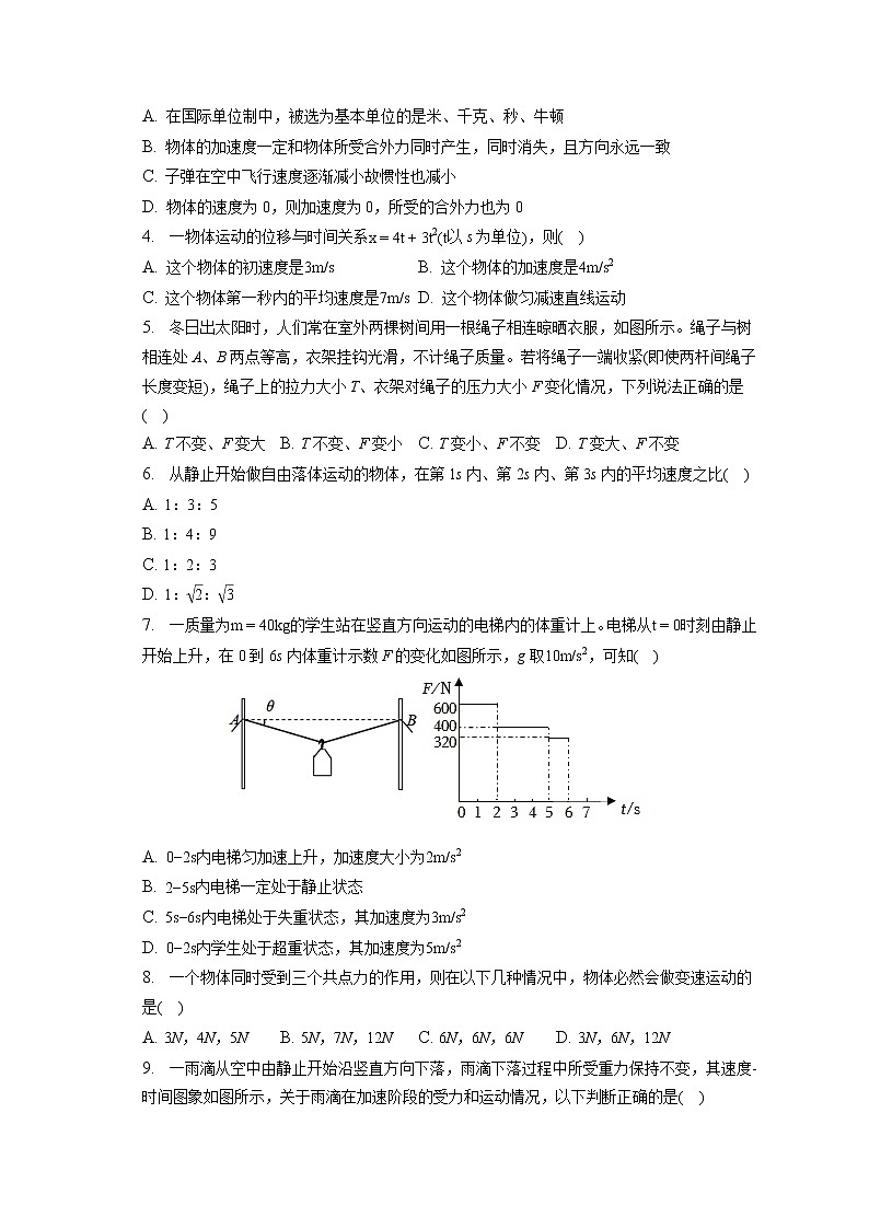 2022-2023学年天津市滨海新区塘沽一中高一（上）期末物理试卷（含答案解析）02
