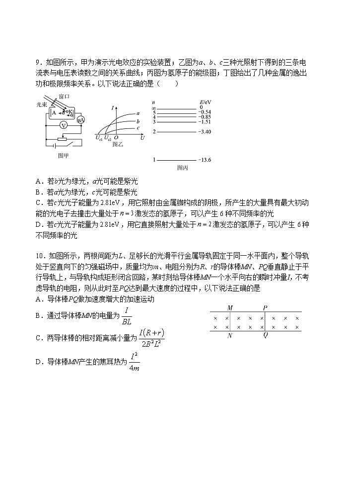 2022-2023学年江苏省南京市外国语名校高三上学期期末考试物理试题第3页