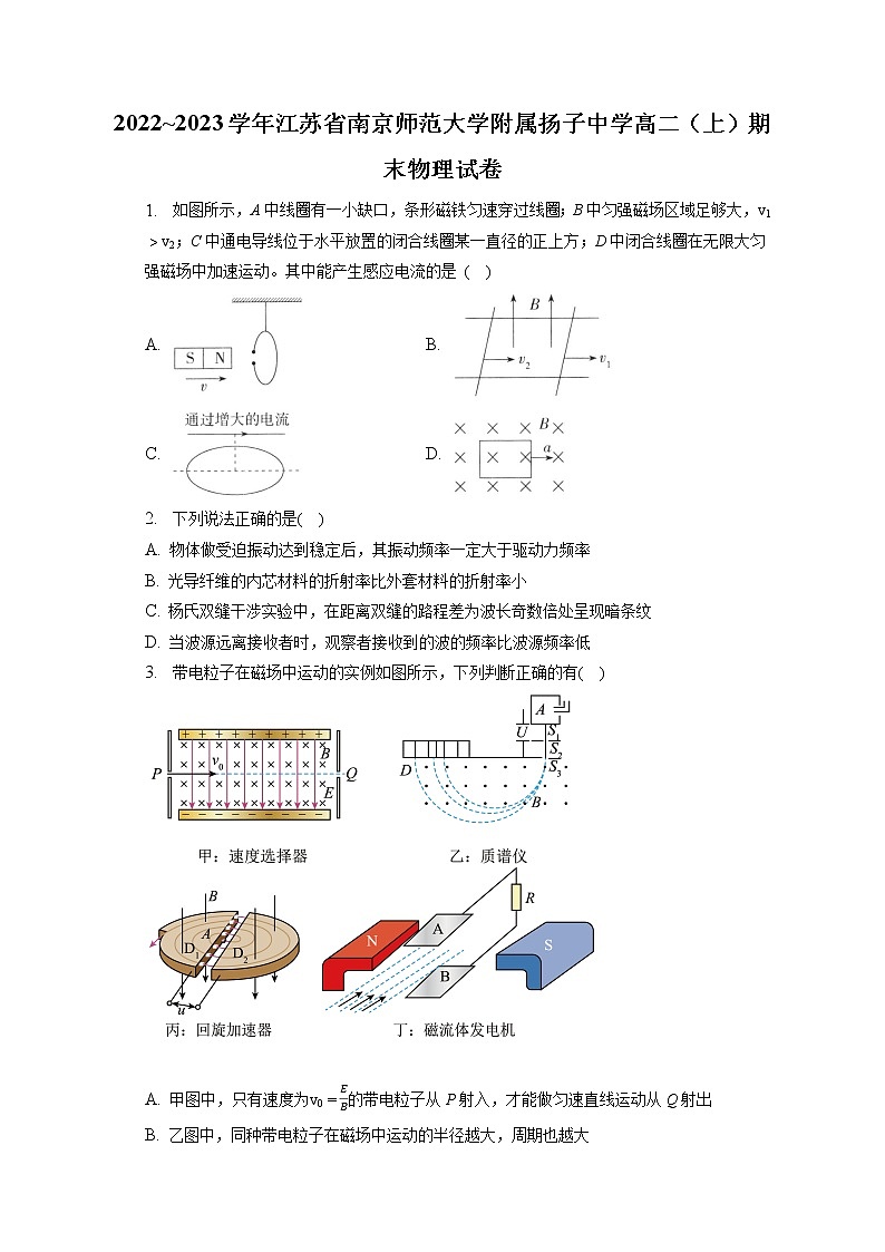 2022_2023学年江苏省南京师范大学附属扬子中学高二（上）期末物理试卷第1页