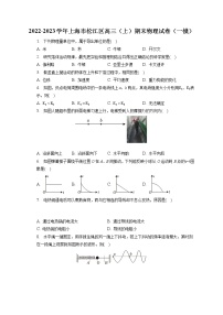 2022-2023学年上海市松江区高三（上）期末物理试卷（一模）（含答案解析）